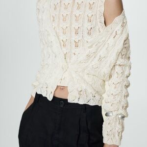 Mango CROCHET KNITTED CARDIGAN S